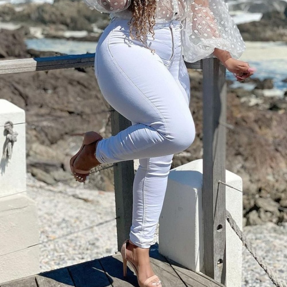 Lovelywholesale Plus Size High-waisted High Stretchy Basic Skinny Jeans